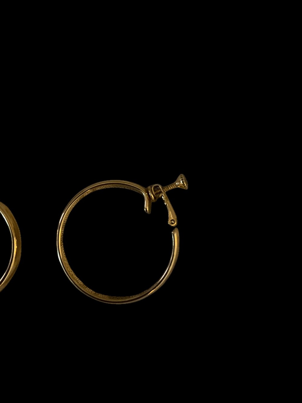 Napier Vintage Gold Tone Hoop Earrings - Picture 2 of 5